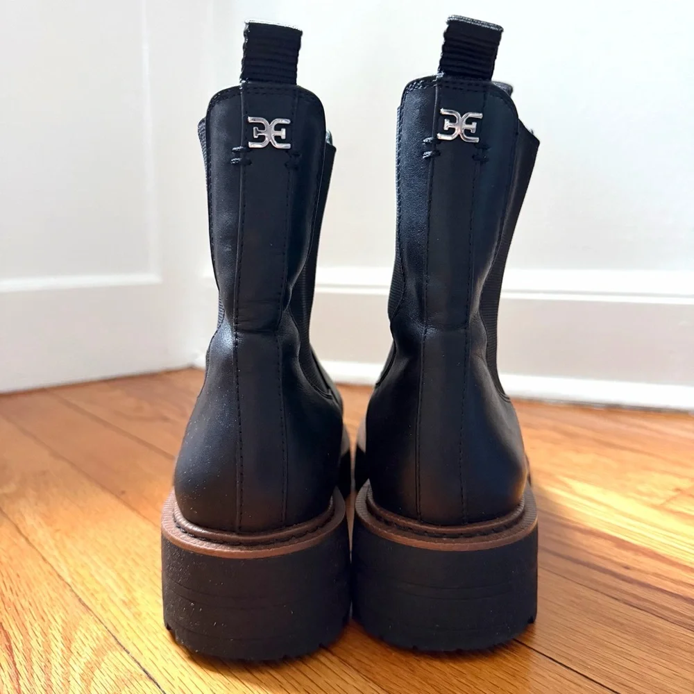 Sam Edelman Laguna Black Chelsea Ankle Boots with Lug Sole Women’s Size 7